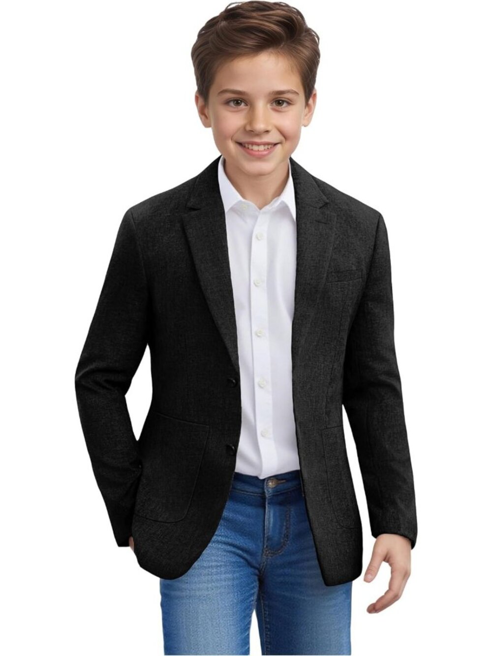 Lightweight Boys Blazer Sport Coat - Casual Summer Jacket with 2 Buttons